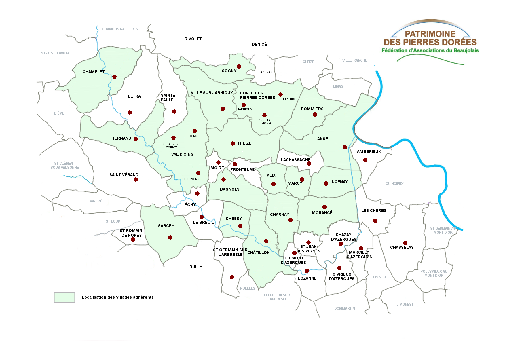 Carte des communes repre sente es